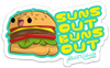 SUNS OUT BUNS OUT PUN STICKER – ONE 4 INCH WATER PROOF VINYL STICKER – FOR HYDRO FLASK, SKATEBOARD, LAPTOP, PLANNER, CAR, COLLECTING, GIFTING