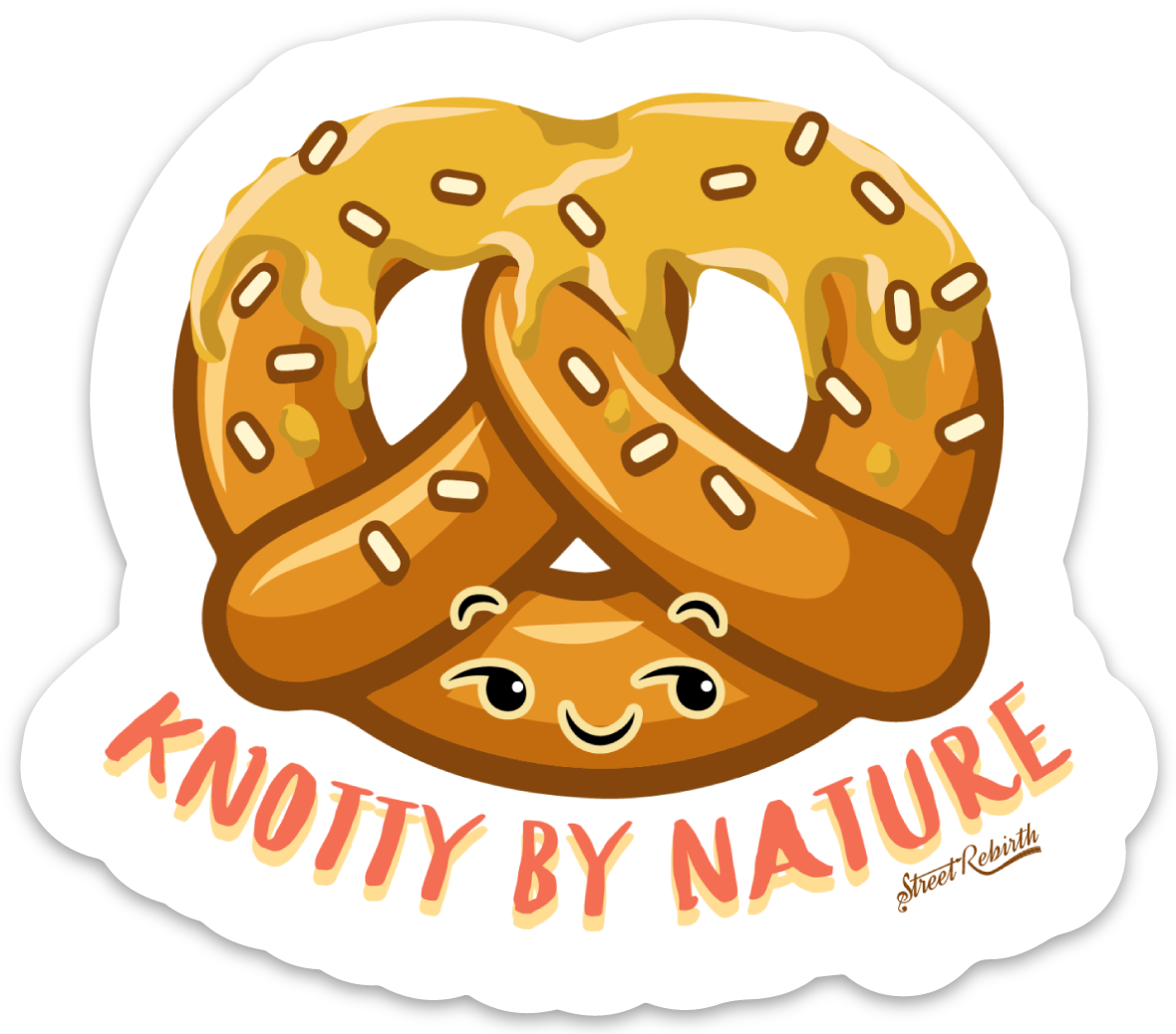 KNOTTY BY NATURE PUN STICKER – ONE 4 INCH WATER PROOF VINYL STICKER – FOR HYDRO FLASK, SKATEBOARD, LAPTOP, PLANNER, CAR, COLLECTING, GIFTING
