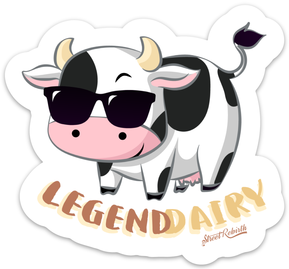 LEGEND DAIRY PUN STICKER – ONE 4 INCH WATER PROOF VINYL STICKER – FOR HYDRO FLASK, SKATEBOARD, LAPTOP, PLANNER, CAR, COLLECTING, GIFTING