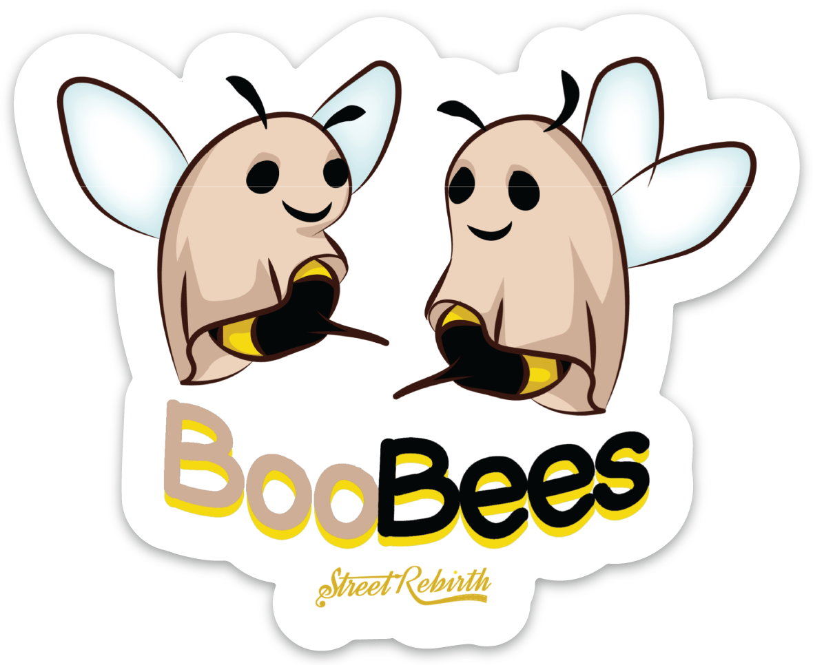 BOOBEES PUN STICKER – ONE 4 INCH WATER PROOF VINYL STICKER – FOR HYDRO FLASK, SKATEBOARD, LAPTOP, PLANNER, CAR, COLLECTING, GIFTING