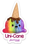 UNI-CONE PUN STICKER – ONE 4 INCH WATER PROOF VINYL STICKER – FOR HYDRO FLASK, SKATEBOARD, LAPTOP, PLANNER, CAR, COLLECTING, GIFTING