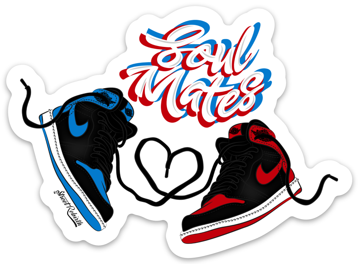 SOULMATES PUN STICKER – ONE 4 INCH WATER PROOF VINYL STICKER – FOR HYDRO FLASK, SKATEBOARD, LAPTOP, PLANNER, CAR, COLLECTING, GIFTING