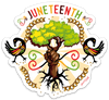 JUNETEENTH PUN STICKER – ONE 4 INCH WATER PROOF VINYL STICKER – FOR HYDRO FLASK, SKATEBOARD, LAPTOP, PLANNER, CAR, COLLECTING, GIFTING