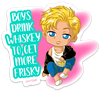 BOYS DRINK WHISKEY TO GET MORE FRISKY PUN STICKER – ONE 4 INCH WATER PROOF VINYL STICKER – FOR HYDRO FLASK, SKATEBOARD, LAPTOP, PLANNER, CAR, COLLECTING, GIFTING