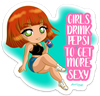 GIRLS DRINK PEPSI TO GET MORE SEXY PUN STICKER – ONE 4 INCH WATER PROOF VINYL STICKER – FOR HYDRO FLASK, SKATEBOARD, LAPTOP, PLANNER, CAR, COLLECTING, GIFTING
