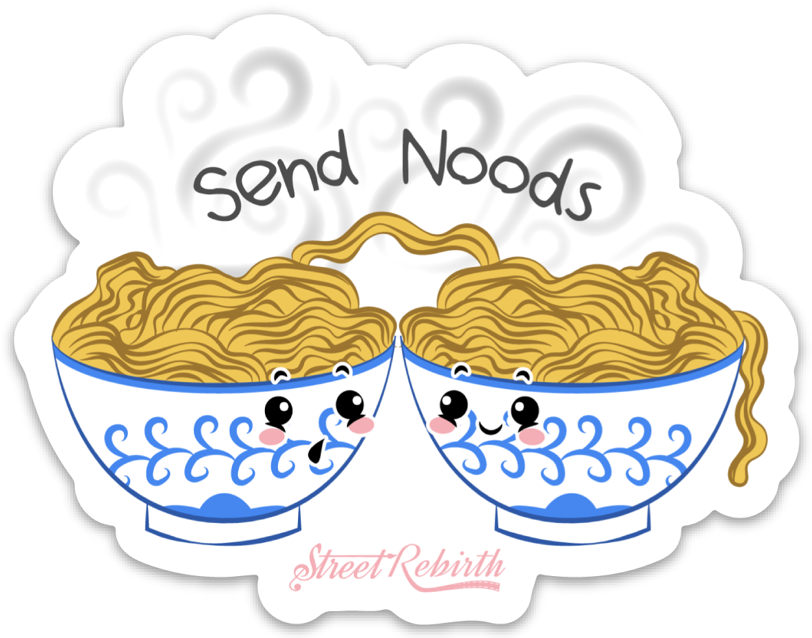 Send noods PUN STICKER – ONE 4 INCH WATER PROOF VINYL STICKER – FOR HYDRO FLASK, SKATEBOARD, LAPTOP, PLANNER, CAR, COLLECTING, GIFTING