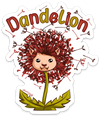 Dandelion PUN STICKER – ONE 4 INCH WATER PROOF VINYL STICKER – FOR HYDRO FLASK, SKATEBOARD, LAPTOP, PLANNER, CAR, COLLECTING, GIFTING
