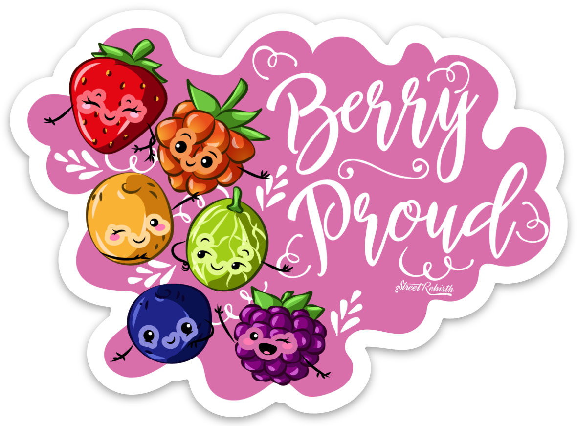 Berry Proud PUN STICKER – ONE 4 INCH WATER PROOF VINYL STICKER – FOR HYDRO FLASK, SKATEBOARD, LAPTOP, PLANNER, CAR, COLLECTING, GIFTING