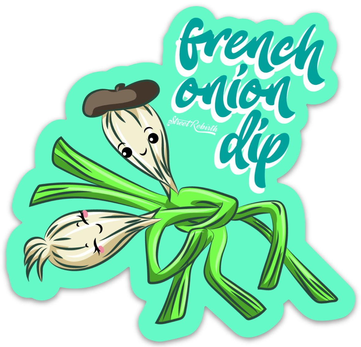 Grench Onion Dip PUN STICKER – ONE 4 INCH WATER PROOF VINYL STICKER – FOR HYDRO FLASK, SKATEBOARD, LAPTOP, PLANNER, CAR, COLLECTING, GIFTING