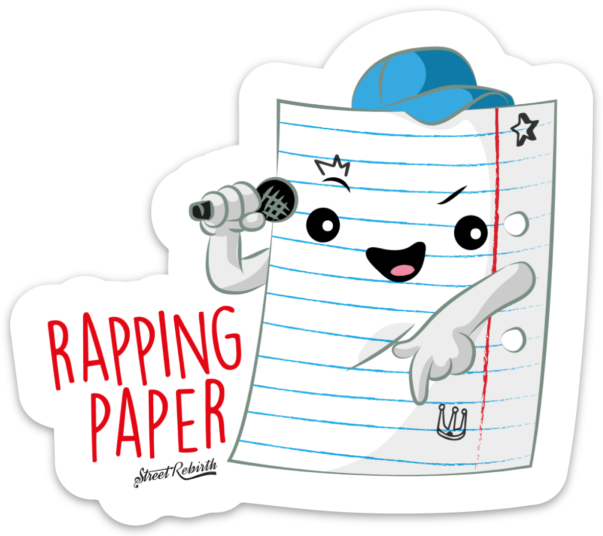 Rapping Paper PUN STICKER – ONE 4 INCH WATER PROOF VINYL STICKER – FOR HYDRO FLASK, SKATEBOARD, LAPTOP, PLANNER, CAR, COLLECTING, GIFTING
