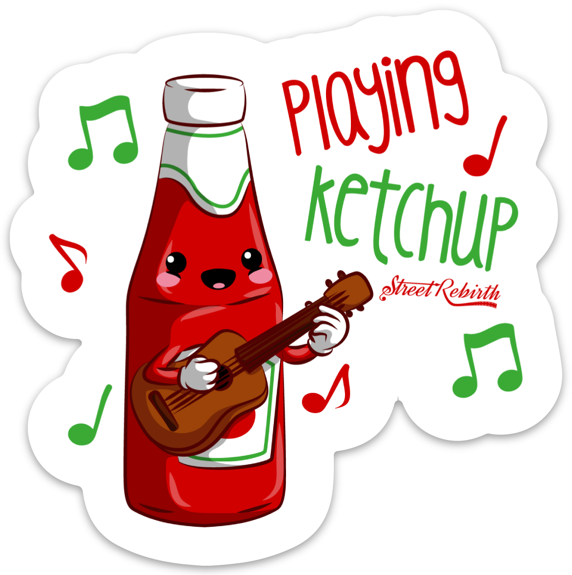 Playing Ketchup PUN STICKER – ONE 4 INCH WATER PROOF VINYL STICKER – FOR HYDRO FLASK, SKATEBOARD, LAPTOP, PLANNER, CAR, COLLECTING, GIFTING