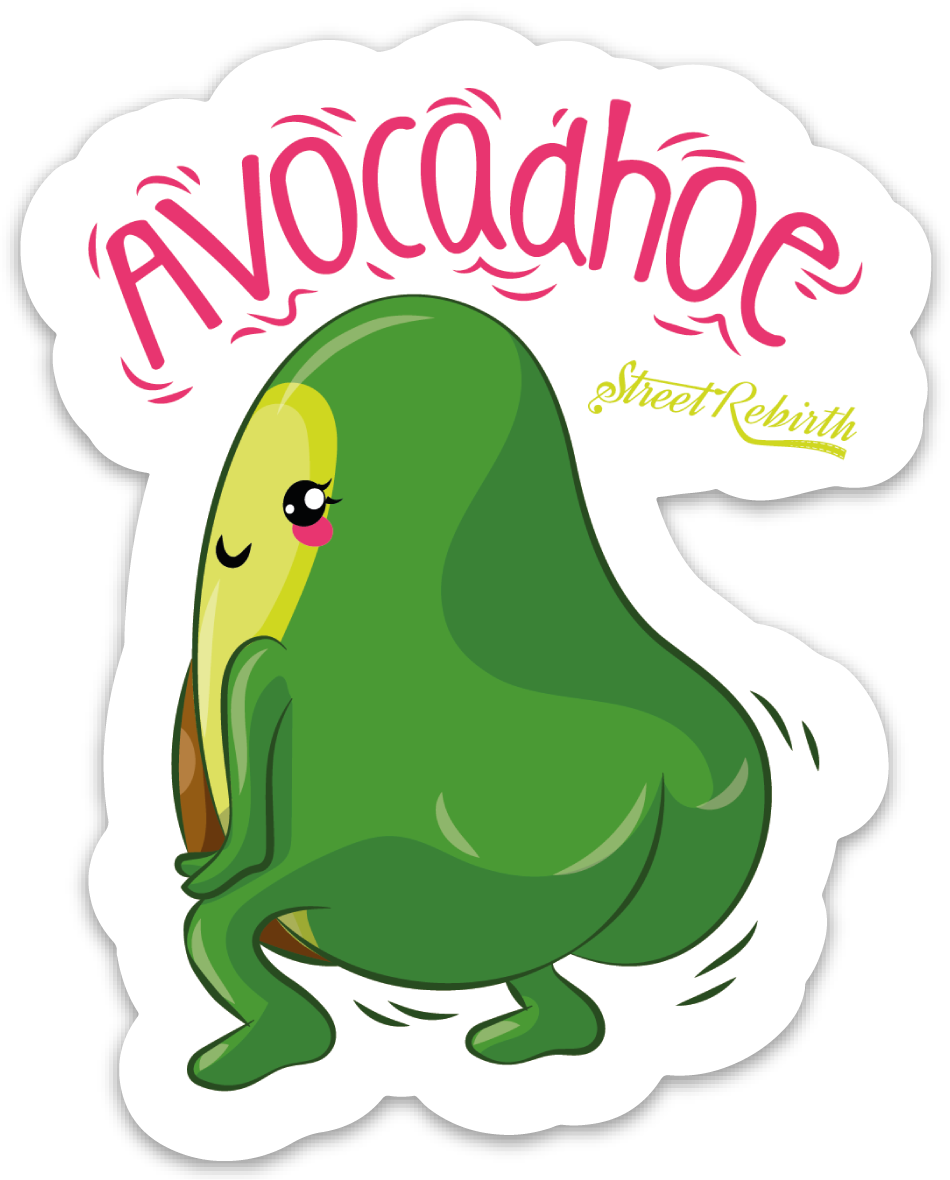 Avocadhoe PUN STICKER – ONE 4 INCH WATER PROOF VINYL STICKER – FOR HYDRO FLASK, SKATEBOARD, LAPTOP, PLANNER, CAR, COLLECTING, GIFTING
