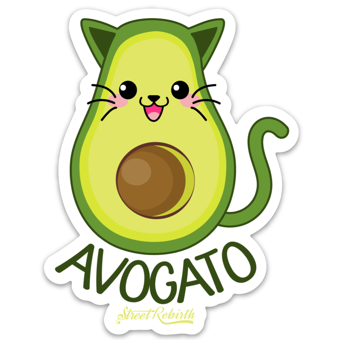 AVOGATO STICKER – ONE 4 INCH WATER PROOF VINYL STICKER – FOR HYDRO FLASK, SKATEBOARD, LAPTOP, PLANNER, CAR, COLLECTING, GIFTING