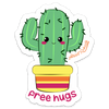 FREE HUGS STICKER – ONE 4 INCH WATER PROOF VINYL STICKER – FOR HYDRO FLASK, SKATEBOARD, LAPTOP, PLANNER, CAR, COLLECTING, GIFTING