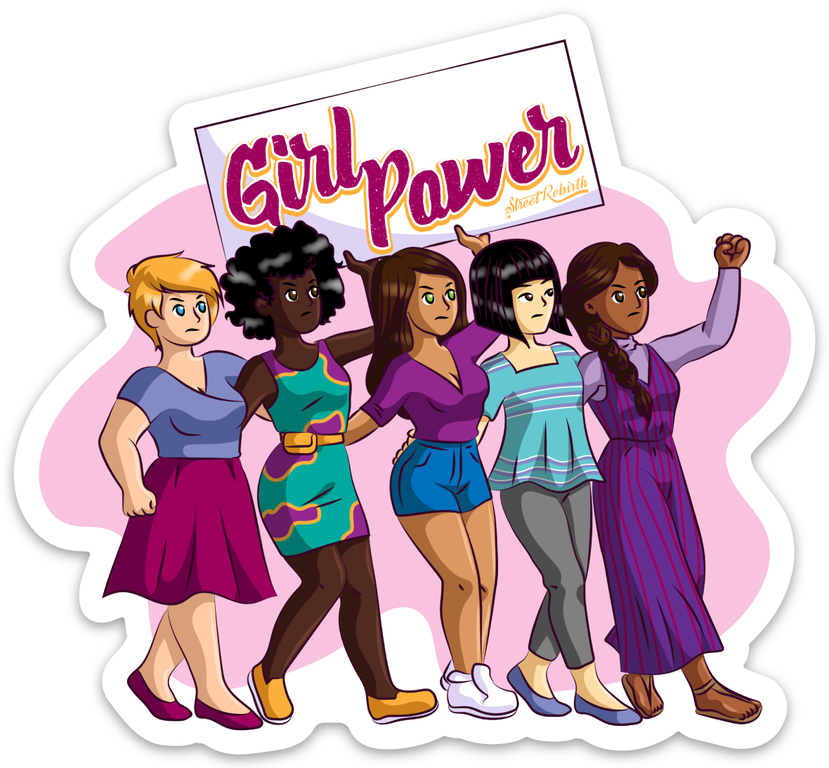 Girl Power PUN STICKER – ONE 4 INCH WATER PROOF VINYL STICKER – FOR HYDRO FLASK, SKATEBOARD, LAPTOP, PLANNER, CAR, COLLECTING, GIFTING