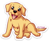 Golden Retriever Dog PUN STICKER – ONE 4 INCH WATER PROOF VINYL STICKER – FOR HYDRO FLASK, SKATEBOARD, LAPTOP, PLANNER, CAR, COLLECTING, GIFTING