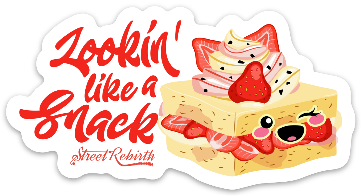 Lookin' Like a Snack PUN STICKER – ONE 4 INCH WATER PROOF VINYL STICKER – FOR HYDRO FLASK, SKATEBOARD, LAPTOP, PLANNER, CAR, COLLECTING, GIFTING