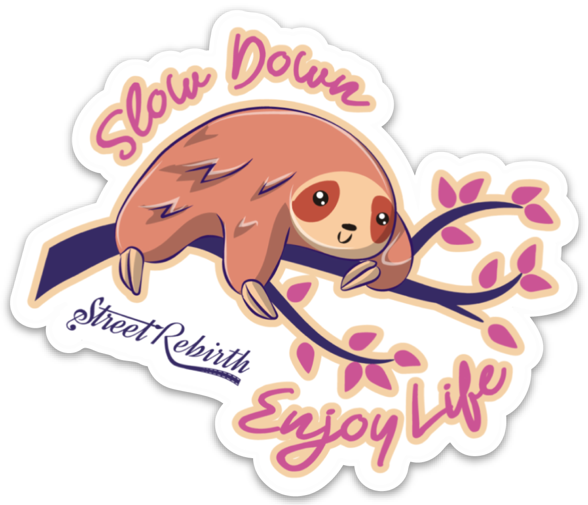 Slow Down PUN STICKER – ONE 4 INCH WATER PROOF VINYL STICKER – FOR HYDRO FLASK, SKATEBOARD, LAPTOP, PLANNER, CAR, COLLECTING, GIFTING