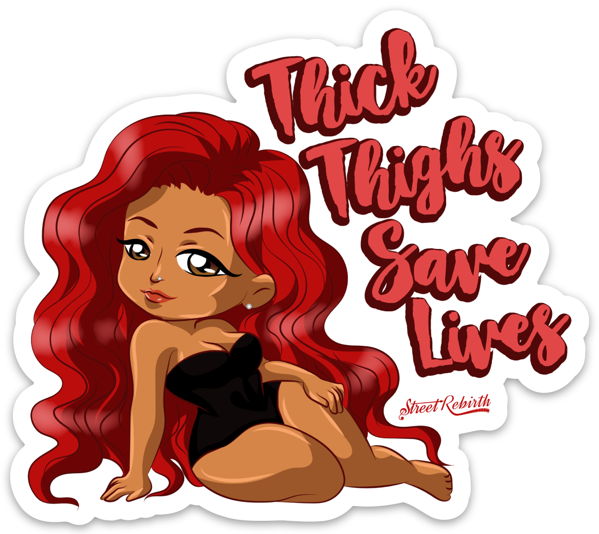 Thick Thighs Save Lives PUN STICKER – ONE 4 INCH WATER PROOF VINYL STICKER – FOR HYDRO FLASK, SKATEBOARD, LAPTOP, PLANNER, CAR, COLLECTING, GIFTING