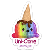 UNI-CONE STICKER – ONE 4 INCH WATER PROOF VINYL STICKER – FOR HYDRO FLASK, SKATEBOARD, LAPTOP, PLANNER, CAR, COLLECTING, GIFTING