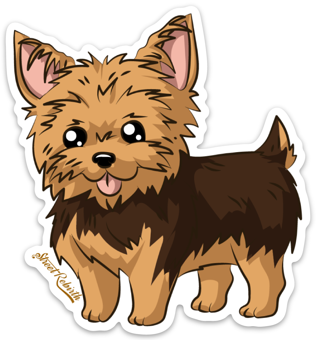 Yorki Dog PUN STICKER – ONE 4 INCH WATER PROOF VINYL STICKER – FOR HYDRO FLASK, SKATEBOARD, LAPTOP, PLANNER, CAR, COLLECTING, GIFTING