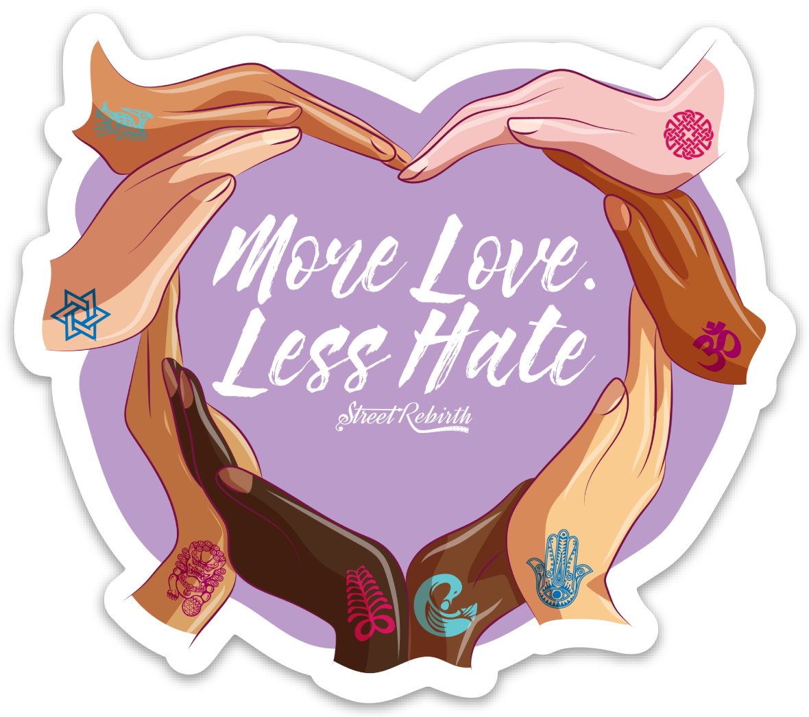 More Love less Hate PUN STICKER – ONE 4 INCH WATER PROOF VINYL STICKER – FOR HYDRO FLASK, SKATEBOARD, LAPTOP, PLANNER, CAR, COLLECTING, GIFTING